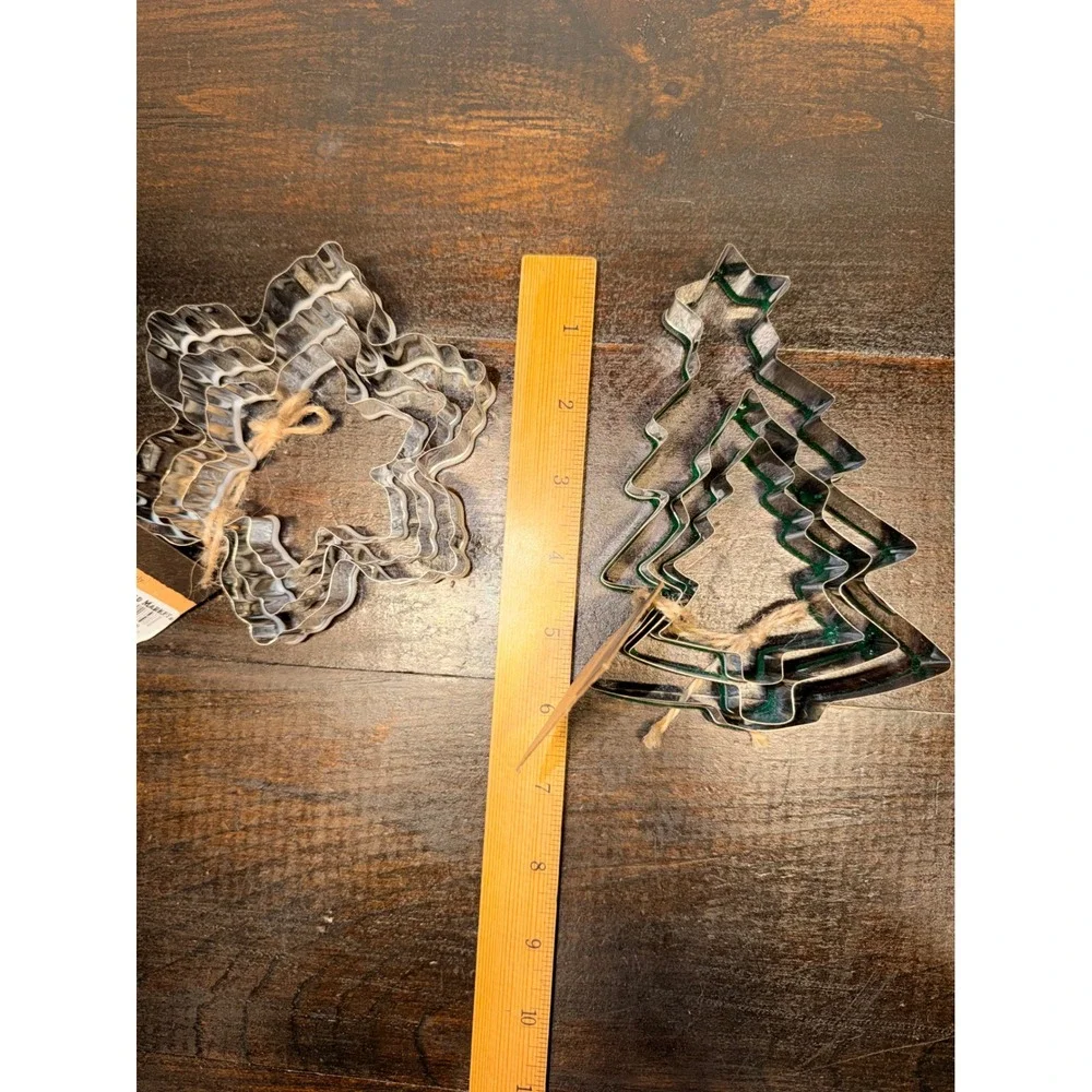 NEW 6 PC World Market Snowflake Christmas Tree Stainless steal Cookie Cutter‎